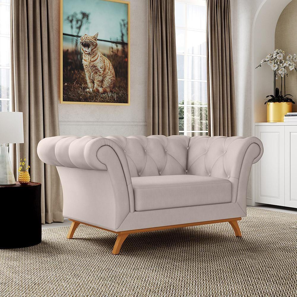 Sofá 2 Lugares Império 150 Cm Veludo Bege C-309 - 7