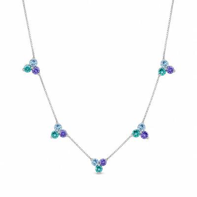 Gargantilha CADG010676VD66 Prata 925 com Zircônias e Banho de Rhodium Único