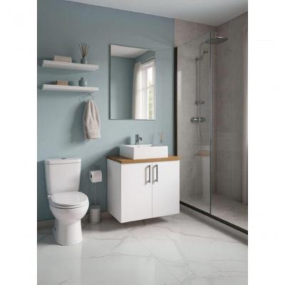 Gabinete para Banheiro Paris sem Porta 1 Prateleira com Cuba MDF 60CM Branco On Móveis