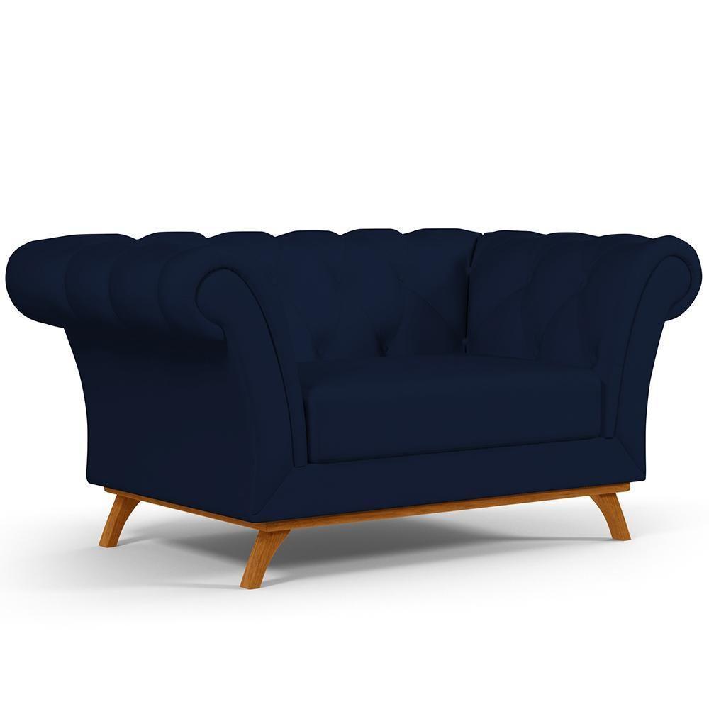 Sofá 2 Lugares Império 150 Cm Veludo Azul Oxford C-304 - 1