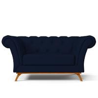 Sofá 2 Lugares Império 150 Cm Veludo Azul Oxford C-304 - 6