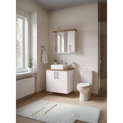 Gabinete para Banheiro Paris 1 Porta 1 Gaveta MDF 60CM Amadeirado On Móveis