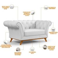 Sofá 2 Lugares Império 150 Cm Corano Branco C-12 - 5