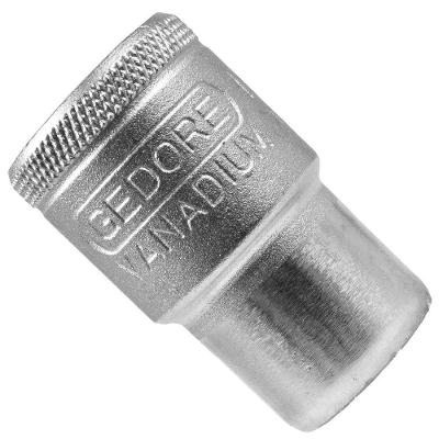 Soquete Estriado 13mm Encaixe 1-2 com Paredes Resistentes Niquelado Aço Gedore-Vanadium Gedore