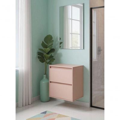Gabinete para Banheiro Dubai Suspenso 1 Porta 1 Gaveta MDF 60CM Rosa On Móveis