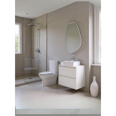 Gabinete para Banheiro Dubai 1 Porta 1 Gaveta MDF 60CM Branco com Cuba e Espelho