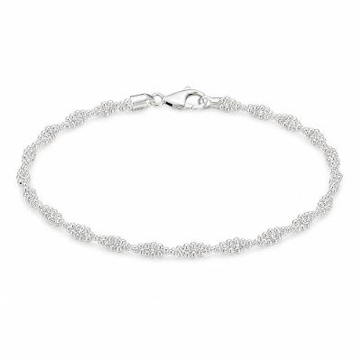Pulseira CR0035811VD66 Prata 925 Trançada Bolinhas Prateado Feminino