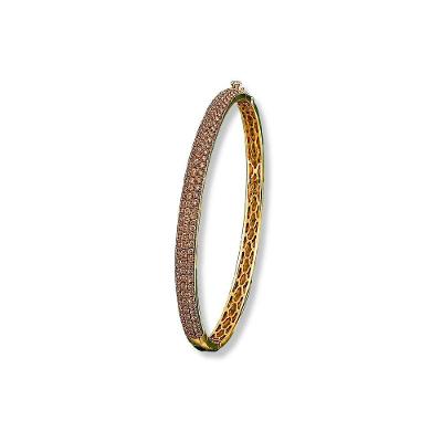 Pulseira Bracelete VD 307 em Prata 925 com Zircônias Âmbar e Banho de Ouro Amarelo Feminino