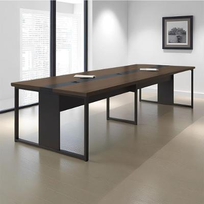 Mesa de Reunião Retangular Moderno MDP 360CM Freijó e Preto Casah