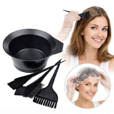 Kit para Pintura de Cabelo 4 Peças com 3 Pincéis e 1 Pote Tigela para Coloração Profissional