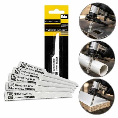 Kit Lâmina para Serra Tico-Tico Pneumática 9YL Corte Preciso 24 Dentes Aço Bimetal 5 Unidades