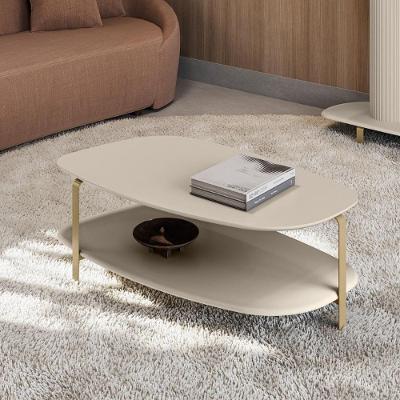 Mesa de Centro Olimpo Redonda MDF Metal 90CM Off White Casah