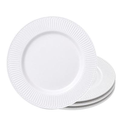 Prato de Sobremesa Avelina Melamina Resistente para Dia a Dia Branco Lyor 4 Unidades 20CM