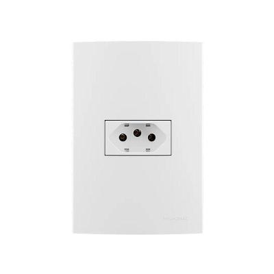 Tomada Clean 2P+T 20A 4X2 Acabamento Fosco com Placa e Suporte Branca Margirius
