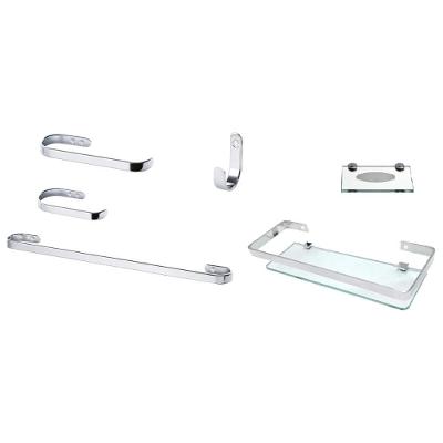 Kit Banheiro 6 Peças Conjunto 1 com Porta-Toalhas Saboneteira Papeleira Cabide Porta-Shampoo Inox