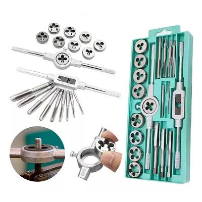 Jogo de Tarraxa e Cossinete Kit 20 Peças com Maleta Aço Carbono com Banho de Níquel Bivolt