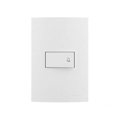 Interruptor Pulsador para Campainha Margirius Clean com Placa 4x2 Branco 10A