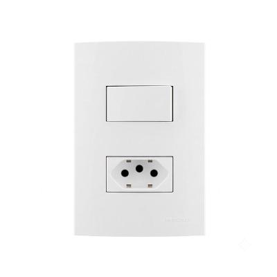 Interruptor Paralelo + Tomada Clean 10A e 2P+T 20A Fosco Branco Margirius