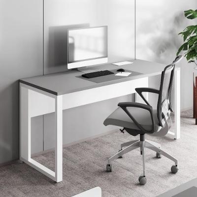 Mesa de Escritório Retangular Plataforma de Trabalho Moderno sem Gavetas 120CM Cinza com Branco F5