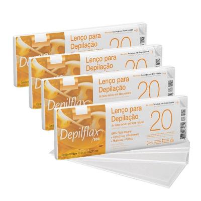 Lenço para Depilação 302020222002 Fibra Natural Branco Depilflax 80UN