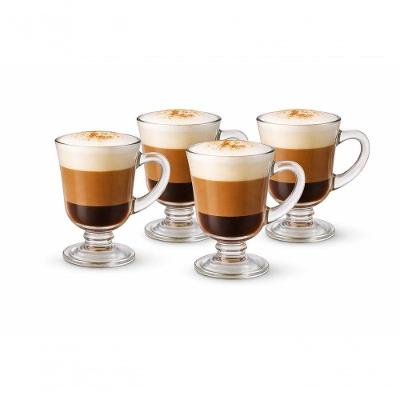 Kit 4 Canecas Cappuccino Vidro Transparente Taça Premium Fratelli 120ML