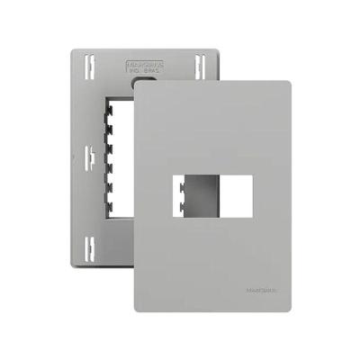 Placa para 1 Módulo Infiniti Plus Colors 4x2 com Suporte Níquel Margirius 8,5CM