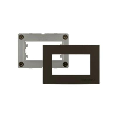 Placa para Móveis Sleek com Suporte Acabamento Alto Brilho Marrom Margirius