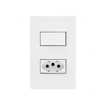 Interruptor Simples + Tomada Infiniti 10A e 2P+T 20A Branco Margirius 4X2