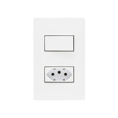 Interruptor Simples e Tomada Infiniti 10A 2P+T 10A Branco Margirius