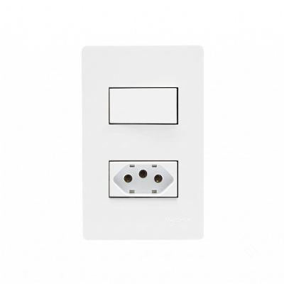 Interruptor Paralelo + Tomada Infiniti 10A e 20A Branco Margirius 4X2