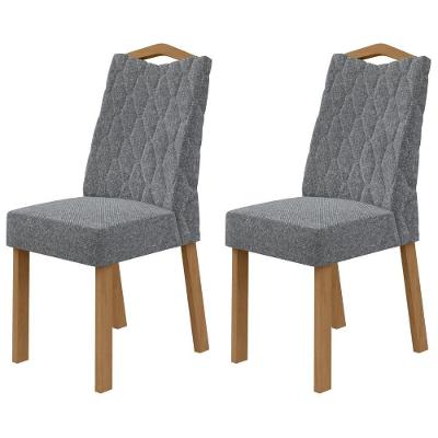Conjunto 2 Cadeiras Venus em MDF-MDP com Tecido Amêndoa Móveis Lopas