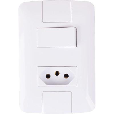 Conjunto Interruptor Simples 6A + Tomada 2P+T 20A 57241-044 Branco Tramontina