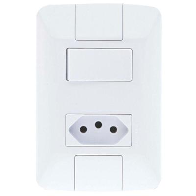 Conjunto de Interruptor e Tomada Aria com Sistema Modular Branco Tramontina