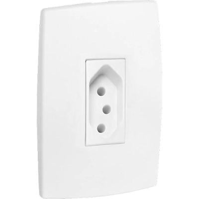 Tomada Vertical Residencial Pialplus 10A Bivolt 4x2 Branco Pial para Uso Doméstico