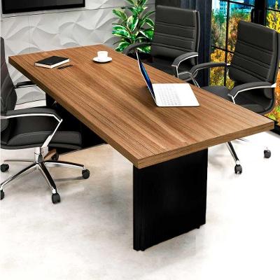 Mesa de Reunião Retangular Sevilha Moderno sem Gavetas 160CM Sevilha com Preto F5 Office