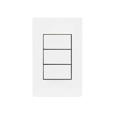 Interruptor Simples Triplo Infiniti com 3 Teclas Branco Margirius