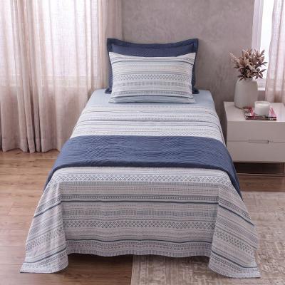 Jogo de Cama Solteiro Essenciale 3 Peças 100% Algodão Azul Escuro Corttex
