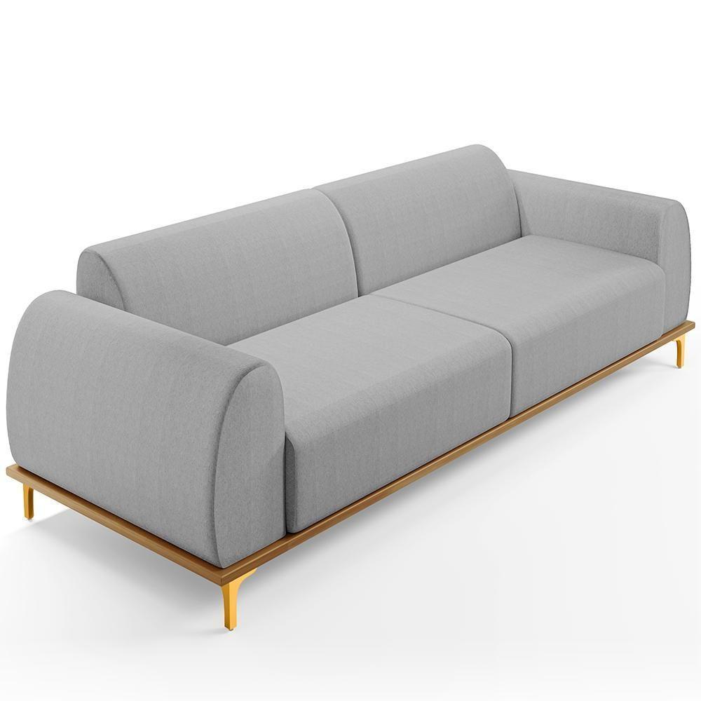 Sofá 04 Lugares Para Sala De Estar Kiev 260 Cm Cinza D-315 - 1