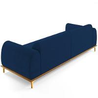 Sofá 04 Lugares Kiev 260 Cm Veludo Azul Marinho C-304 - 2