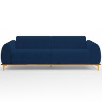 Sofá 04 Lugares Kiev 260 Cm Veludo Azul Marinho C-304 - 6