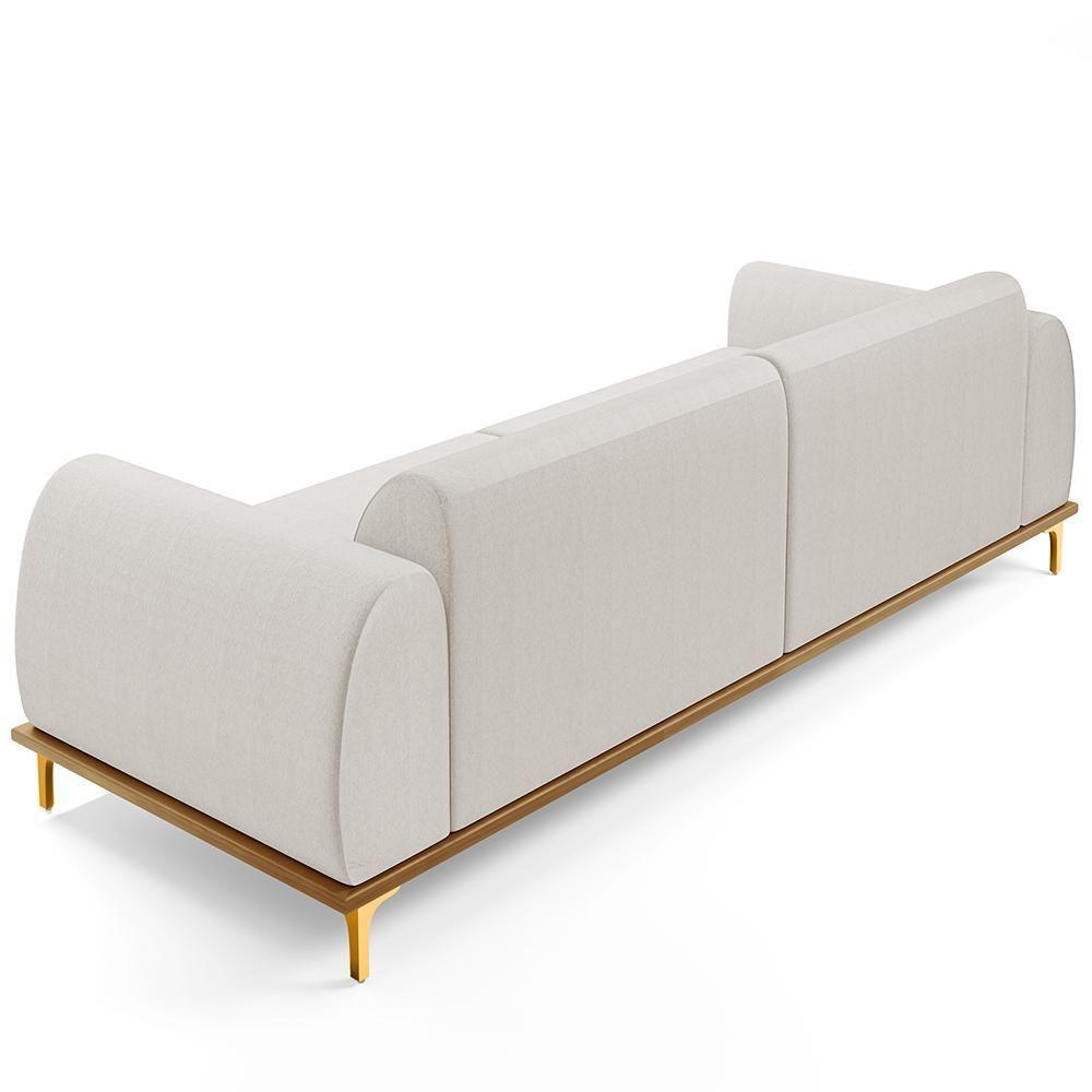 Sofá 03 Lugares Para Sala De Estar Kiev 210 Cm Cru C-443 - 2