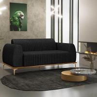 Sofá 3 Lugares Molino 180 Cm Pés D'ouro Chumbo D-465 - 7