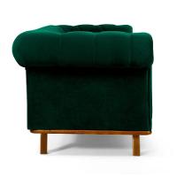 Sofá 3 Lugares Império 180 Cm Veludo Verde Musgo C-303