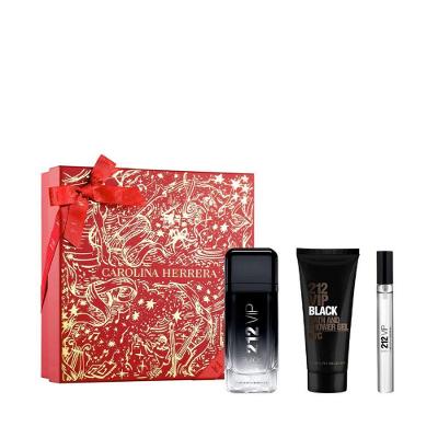 Kit Perfume 212 Vip Black Masculino Eau de Parfum Aromático Fougére 100ML Carolina Herrera