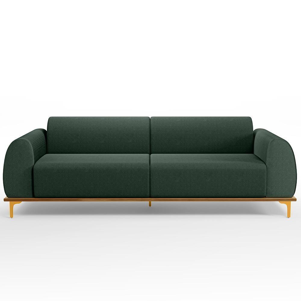 Sofá 03 Lugares Kiev 210 Cm Verde Musgo C-117 - 10