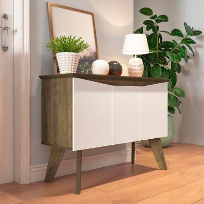 Aparador Buffet Oásis 3 Portas MDF 110cm Pinho e Off White Artely