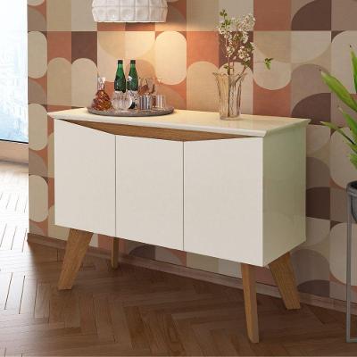 Aparador Buffet Oásis 3 Portas MDF 110cm Cinamomo-off White Artely