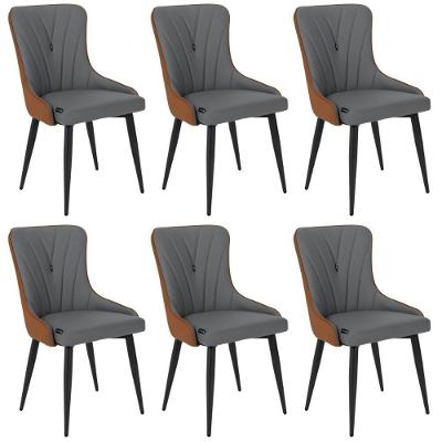 Kit 6 Cadeiras Jantar Estofada Verona Design Italiano Cinza