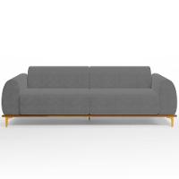 Sofá 03 Lugares Kiev 230 Cm Veludo Cinza C-317 - 6