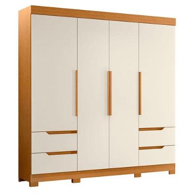Guarda Roupa Solteiro Vivacce 04 Portas Cinamomo Off White - Móveis Albatroz
